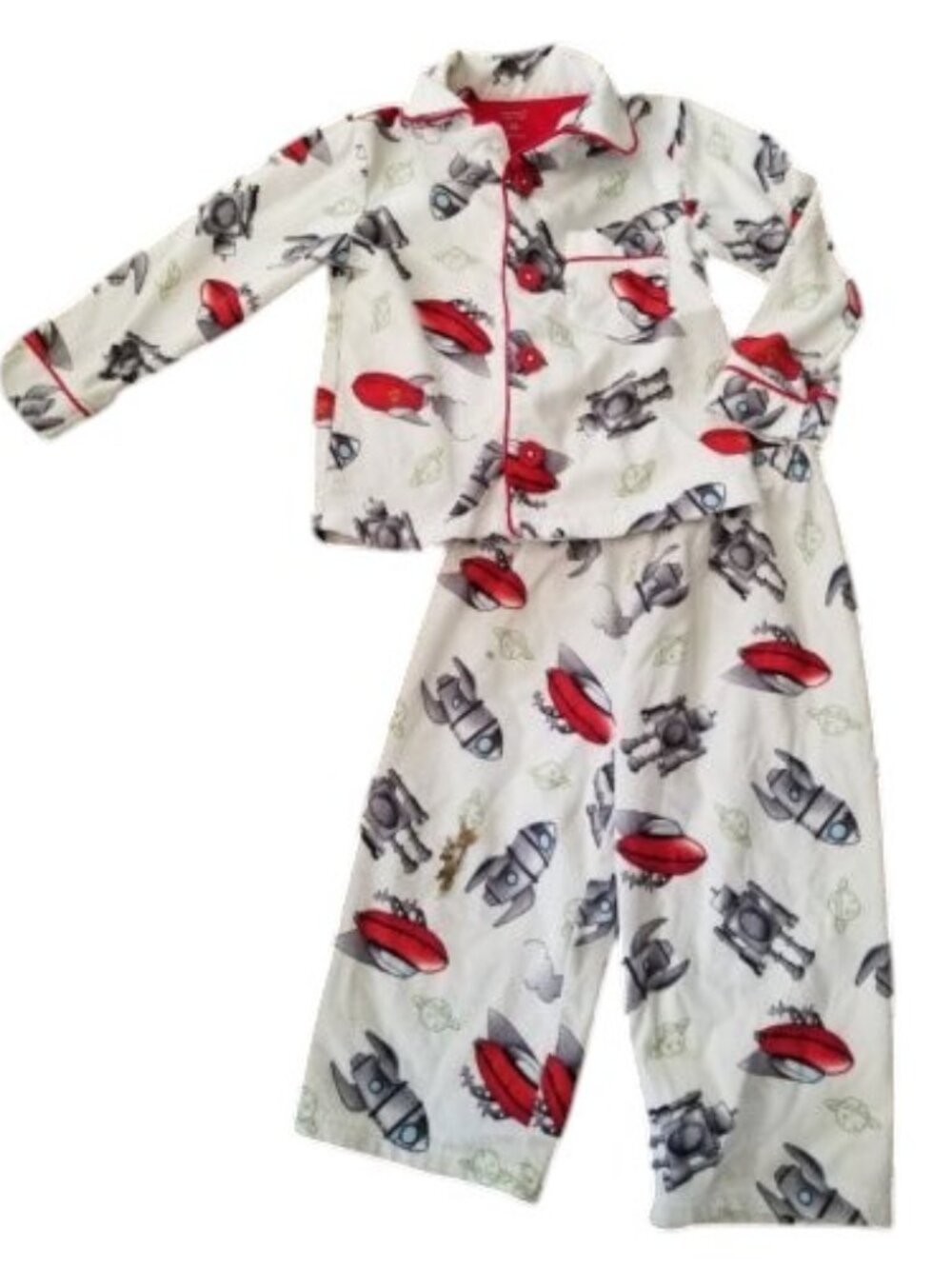 CARTER’S Robot and Spaceship Heavy Flannel Pajamas Boys Size 3T
